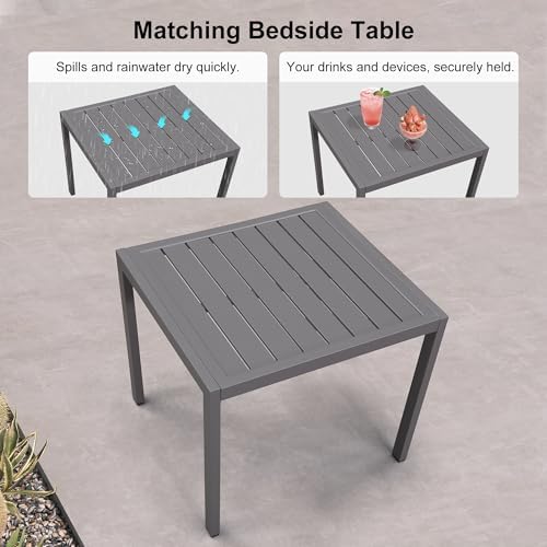 PURPLE LEAF Patio Chaise Lounge Set for 2, Oversize Seat, Grey | Reinforced a...