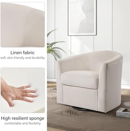 Swivel Accent Chair, Upholstered Velvet Barrel Armchair, Modern Round Single ...