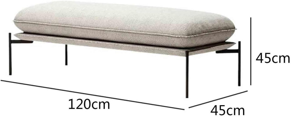 Modern Stainless Steel Bed end Stool Bedroom Dressing Room Rest Area Fabric S...