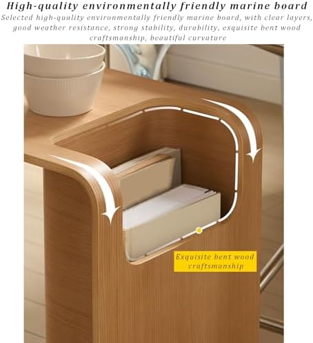 C-Shaped Sofa Side Table with Storage - Narrow End Table for Living Room &...
