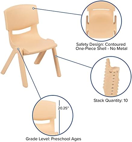 Flash Furniture 48x24 in Rectangular Activity Table with 4 Chairs, Natural
