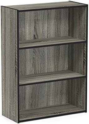 Furinno PASIR Book Shelf, 3-Tier Bookshelf, Storage Shelves Bookcase, 9.7 x 2...