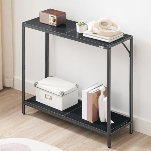 MAHANCRIS 30" Narrow Console Table, 2-Tier Small Entryway Table with She...