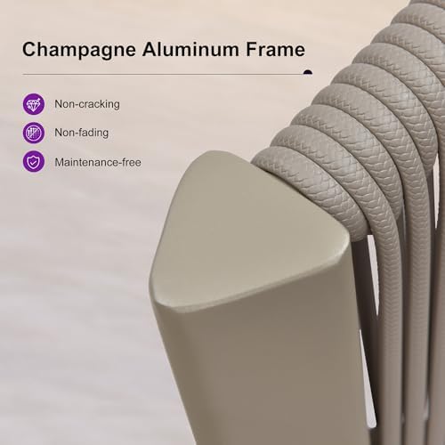 PURPLE LEAF Counter Height Bar Stool Set of 2 Patio Bar Stools Champagne
