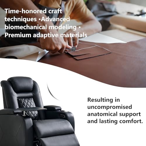 Home Theater Seating, Classic Series Leather Movie Theater Chairs, Power Head...
