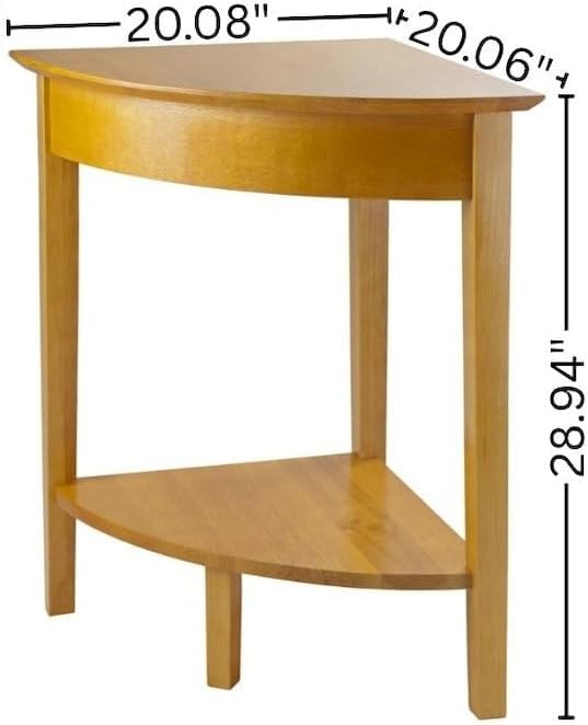 Furnifact Corner Desk/Table, Triangle Shape, Single Lower Shelf, Solid Wood, ...