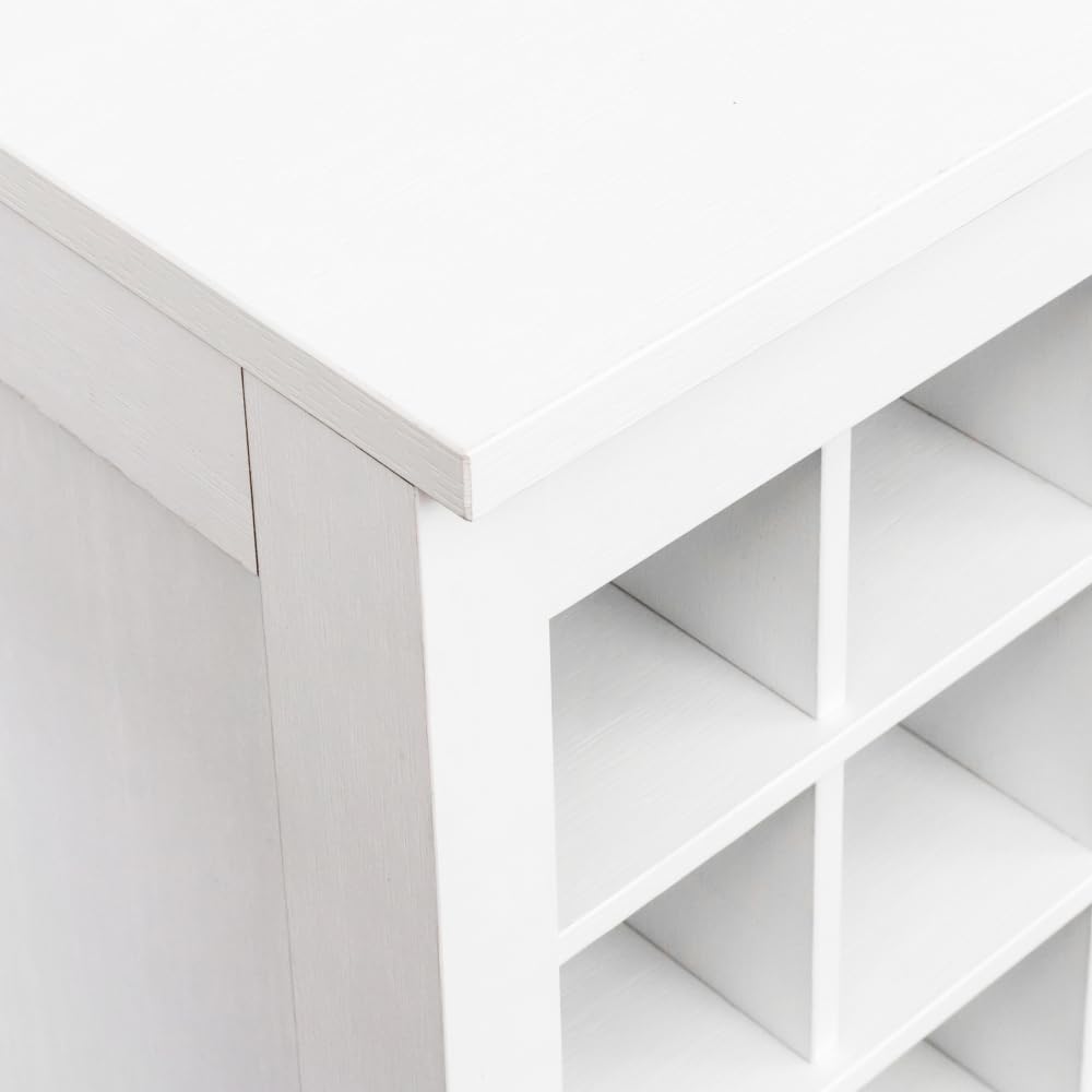 Freestanding Floor Wine Rack, 32 Bottle Wooden Wine Cabinet for Small Spaces,...