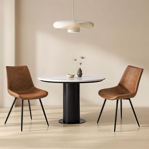 Yaheetech Dining Chairs Set of 2 Mid Century Modern Kitchen Chairs Brown