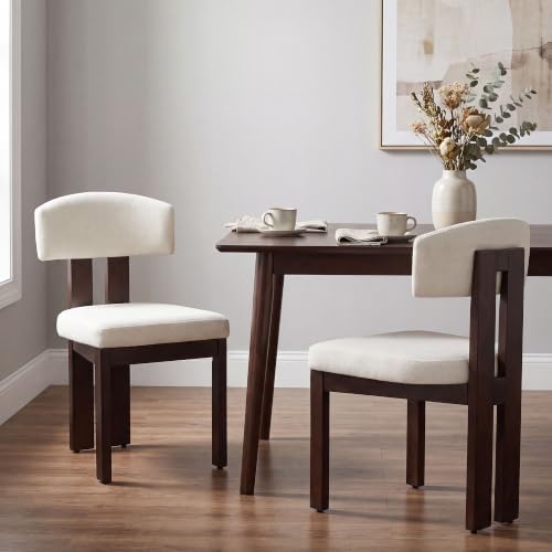 COLAMY Upholstered Dining Chairs Set of 6, Solid Wood Wobble-Free Modern Kitc...
