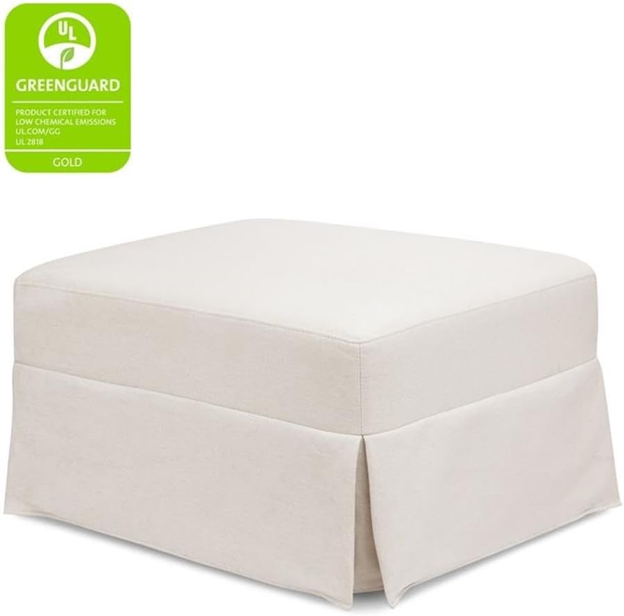 Namesake Gliding Ottoman in Performance Cream Eco-Weave, Water Repellent &...