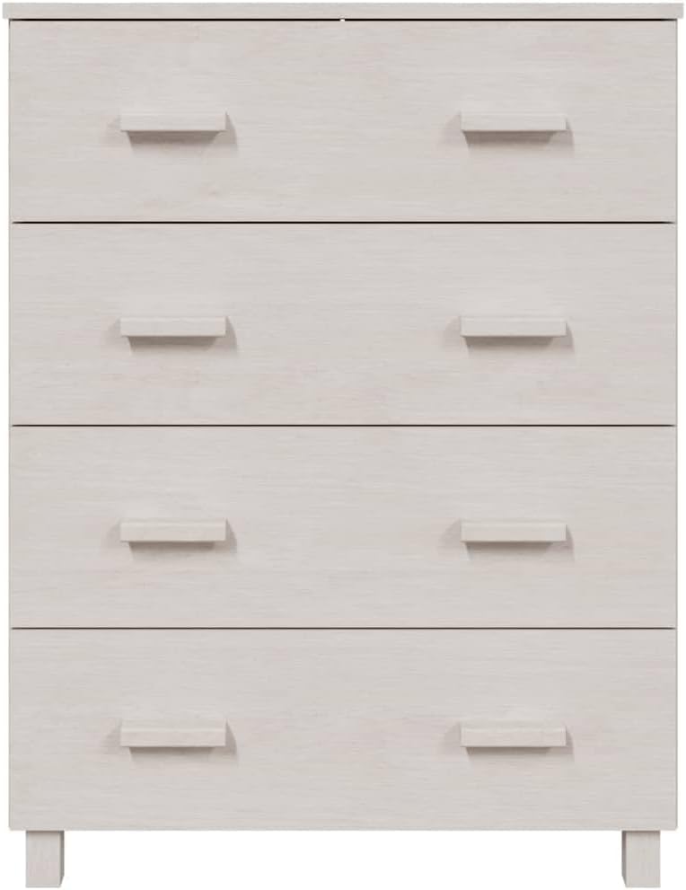 Modern White Sideboard with Smooth Sliding Doors, Solid Pinewood and MDF Cons...