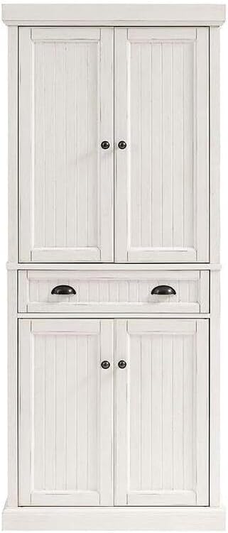 HomeStock Kitchen Pantry Cabinet - Large Storage, Adjustable Shelves, Distres...