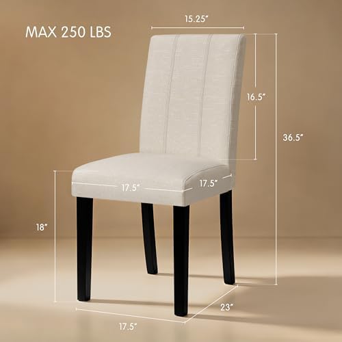 HOMYZOO Dining Chairs Set of 4, Upholstered Dining Room Chairs with Padded Se...