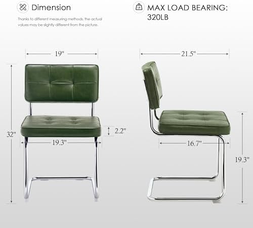 Zesthouse Faux Leather Dining Chairs Set of 6, Industrial Metal Chairs with S...