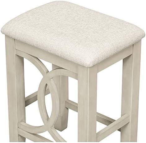 RuiSiSi 3 Piece Counter Height Dining Set, Farmhouse Kitchen Table Set with U...