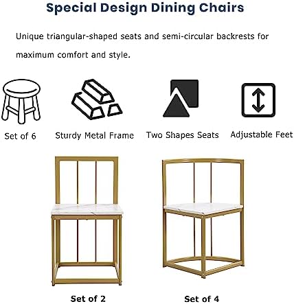 Metal 7 Piece Kitchen Dining Table Set with Chairs for Saving Space Metal Din...