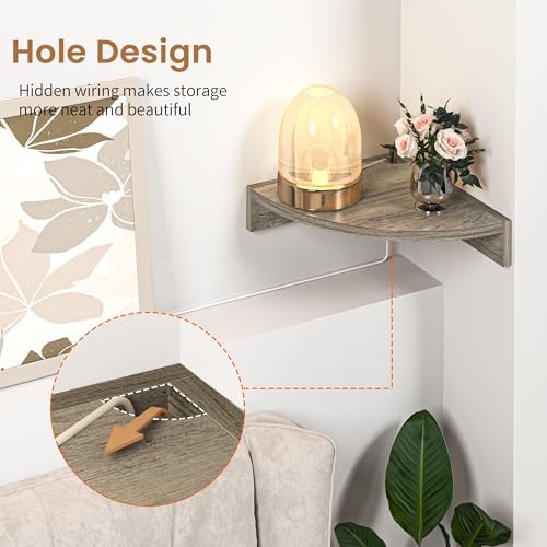 Fun Memories Corner Shelf Wall Mount, Wood Floating Corner Shelves,Corner Wal...