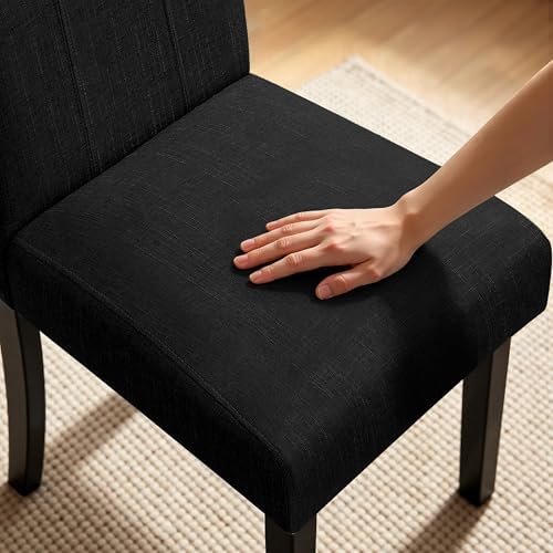 HOMYZOO Dining Chairs Set of 4, Upholstered Dining Room Chairs, Black