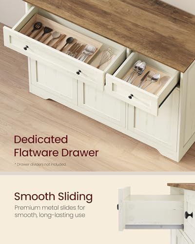 VASAGLE Buffet Cabinet, Sideboard, 3 Doors, 42.1 x 15.8 x 31.8 Inches