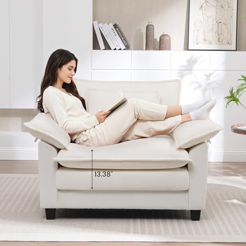 Modern Oversized Accent Chair,44" Chenille Upholstered Armchair with Dee...