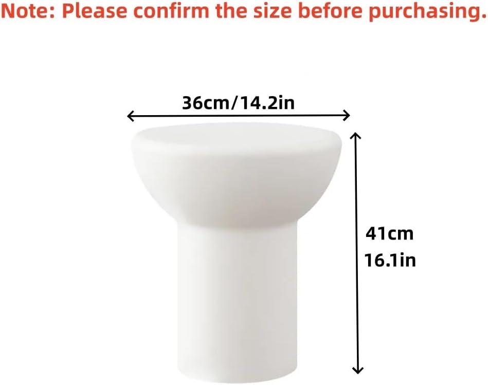 PE Creative Sofa Side Table, Modern Round End Table for Indoor or Outdoor, Mu...