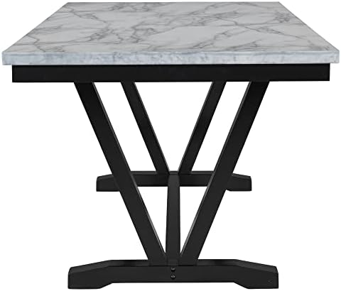 Merax Modern 6-piece Dining Table with Cushions Chairs and Bench, Elegant Din...
