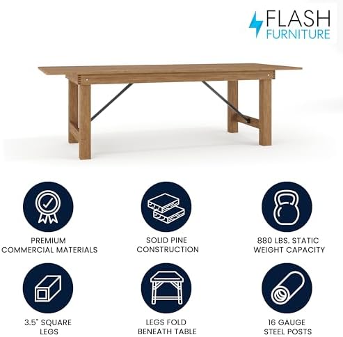 Flash Furniture Hercules 96x40 in Folding Table | Commercial Grade, Foldable ...