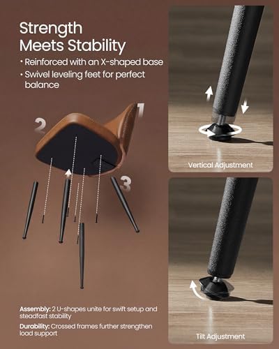 VASAGLE Dining Chairs Set of 6, Upholstered Kitchen Chairs