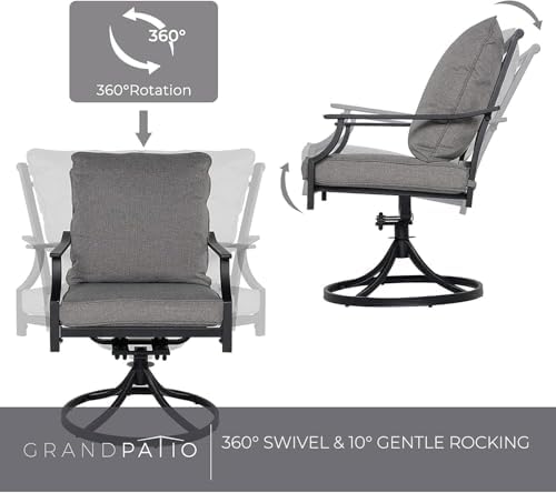 Grand patio 9-Piece Outdoor Dining Set for 8 with Swivel Patio Chairs