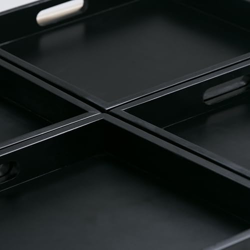 SIMPLIHOME Avalon Wide Contemporary Square Coffee Table Storage Ottoman, Flin...