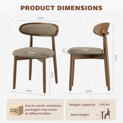 Dining Chairs Set of 4, Upholstered Dining Room Chairs with Solid Wood Legs |...
