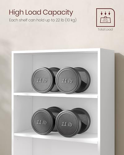 VASAGLE 5-Tier Bookshelf, Storage Organizer, 23.6 x 9.4 x 52.8 Inches