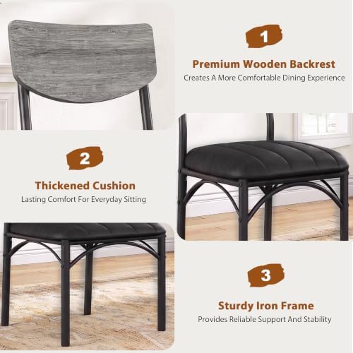 Jocoevol Dining Chairs Set of 4 - Upholstered Dining Room Chairs with PU Leat...