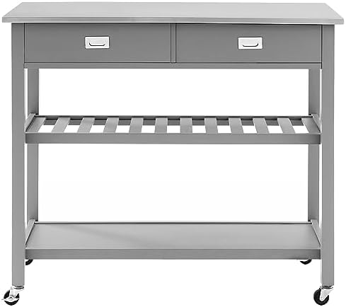 Crosley Furniture Chloe Rolling Kitchen Island | Storage Cart, Microwave Stan...