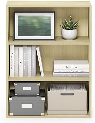 Furinno PASIR Book Shelf, 3-Tier Bookshelf, Storage Shelves Bookcase, 9.7 x 2...