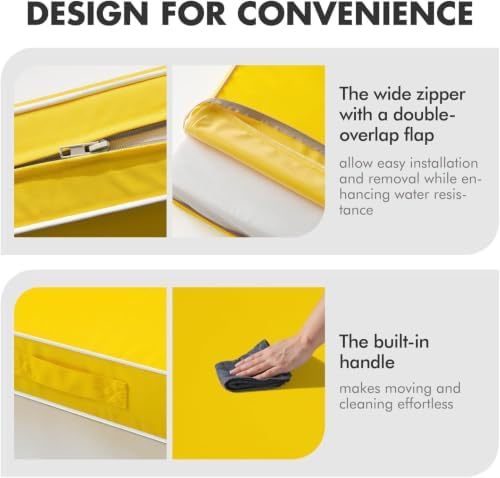 MIULEE Yellow Outdoor Seat Cushion 22x22 Inch Waterproof Cushion