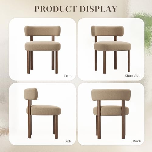 Wooden Dining Chairs Set of 2, Upholstered Kitchen Chairs with Solid Wood Leg...