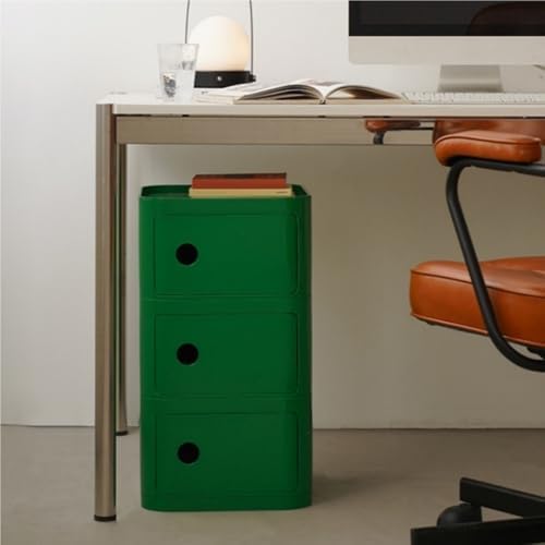 Square ABS Nightstand with Drawers, Modern Style Side Table, Bedside Table wi...