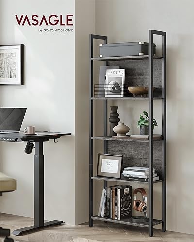 VASAGLE 5 Tier Bookshelf, Free Standing Bookcase Storage Organizer