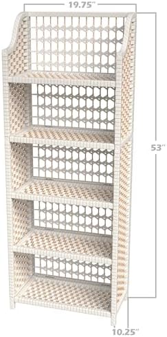 Red Lantern 53" Natural Fiber Shelving Unit - White