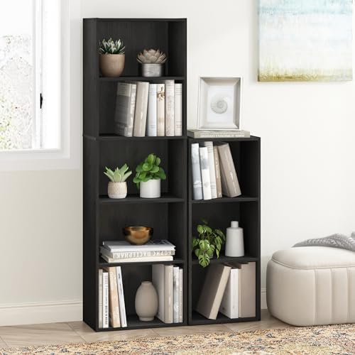 Furinno LUDER Book Shelf, 5-Tier Bookshelf, Bookcase with Open Shelves, 9.4 x...