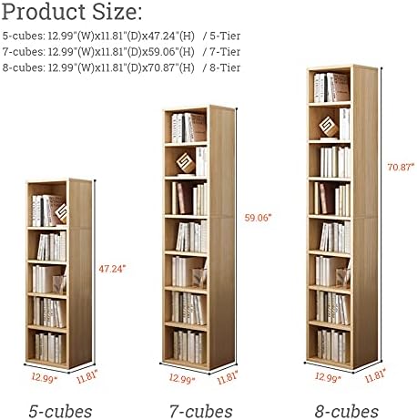 IOTXY Small Narrow Corner Bookcase - 71" Tall Gap Storage Cabinet, White