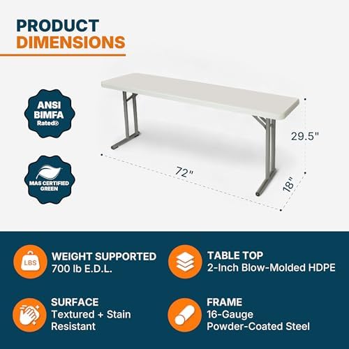 OEF Furnishings OEFBT-SEM1872 Commercial-Grade Premium Industrial Seminar Fol...