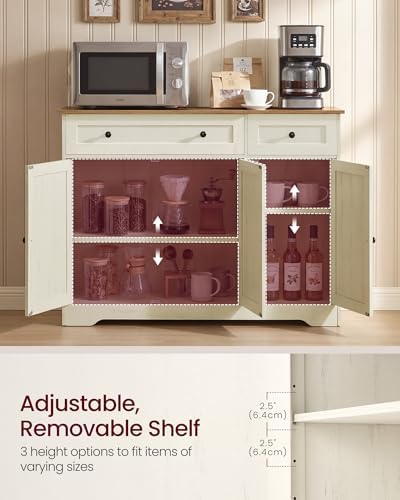 VASAGLE Buffet Cabinet, Sideboard, 3 Doors, 42.1 x 15.8 x 31.8 Inches