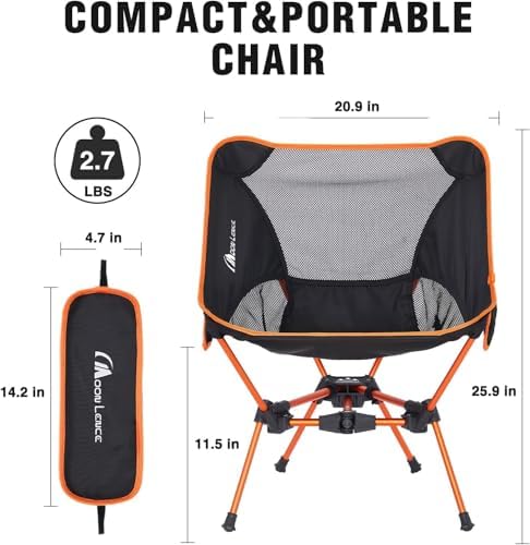 MOON LENCE Portable Camping Chair Backpacking Chair - The 4th Generation Ultr...
