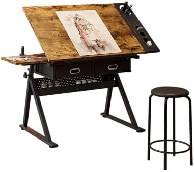 Drafting Table Art Table Adjustable Drawing Table Tilted Tabletop, Craft Tabl...