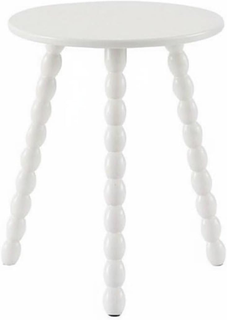Qianly Round Bobbin Leg Table Solid Wood Bobbin Leg Side Table Space Saving V...