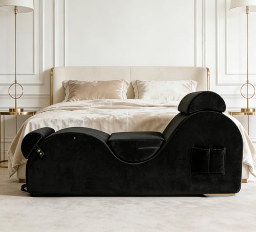 Chaise Lounge Chair for Yoga, Chaise Lounge with Headrest, Waist Pad, Foot Pa...