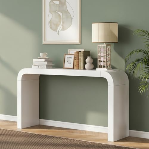 52" Curved Console Table for Entryway Modern Arched Console Table Entry ...