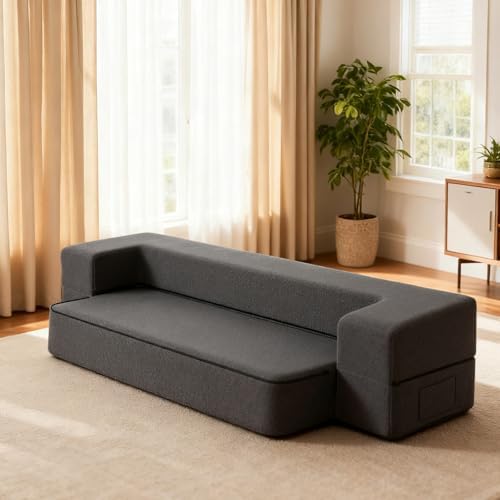 10 Inch Folding Sofa Bed Memory Foam Futon Chair Bed, Modern Fold Out Couch |...